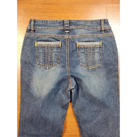Cato Premium Straight Leg Button Fly  Jeans Womens Size 8x33 stitched Pockets - Picture 5 of 6